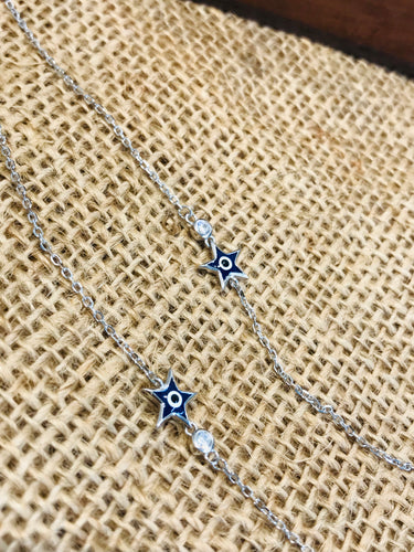 925 Star Evil Eye Anklet